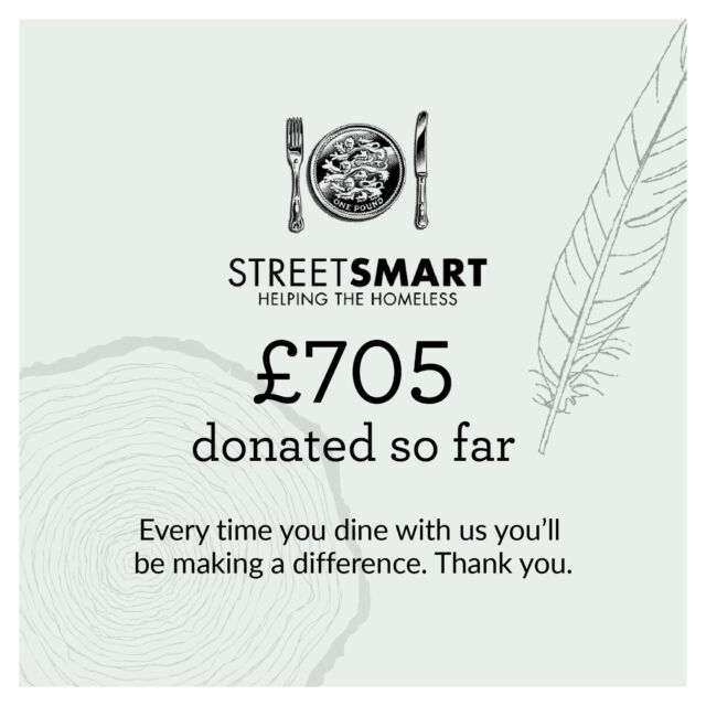 We're delighted to announce that we've just donated £705 to a very worthy charity called StreetSmart. It's a nationwide organisation dedicated to helping the homeless. Every time you dined with us, you were adding £1 to help those who need it most. Thanks to all who dined with us. 

#streetsmartuk #theplumeoffeathers #theplumemitchell
